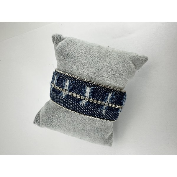 Lacivert Kot Desenli Taşlı Bileklik